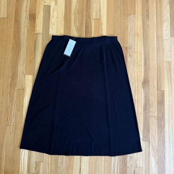 Pamela McCoy Collection Wool Blend Midi Skirt Black Size 3XL  Winter Minimalist - Picture 1 of 12